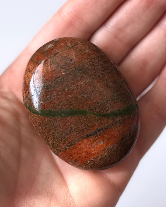African Unakite Palm Stone