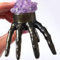 Amethyst Cluster Skeleton Hand Lamp