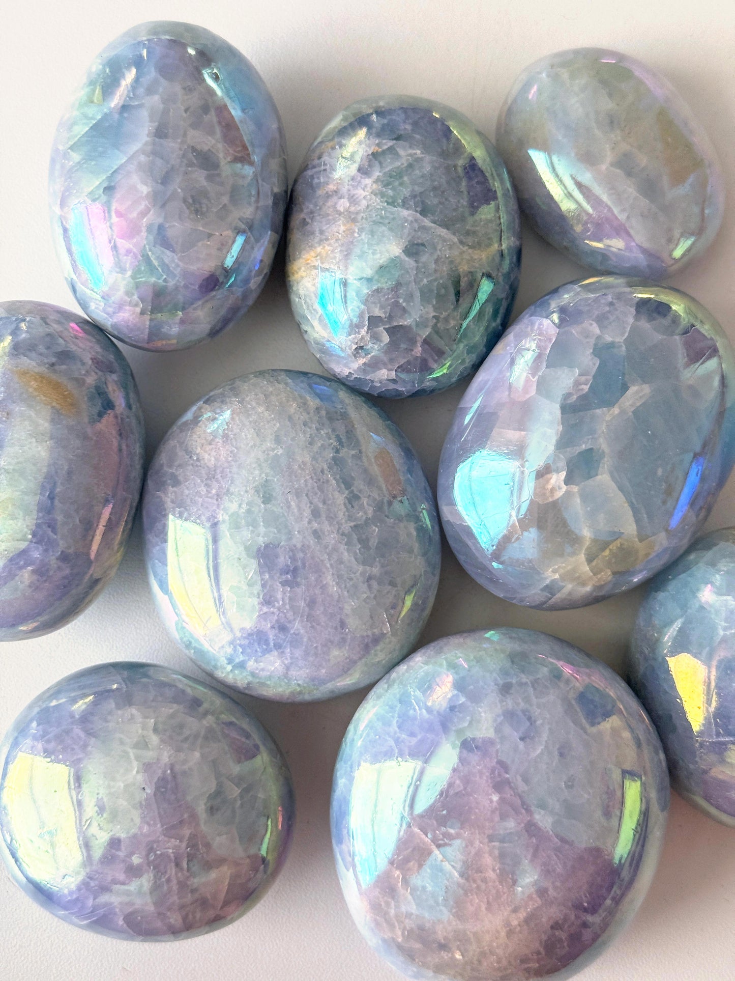 Aura Blue Calcite Palm Stone