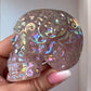 Aura Rose Quartz Skull
