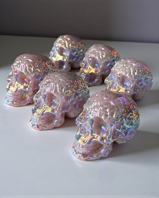 Aura Rose Quartz Skull