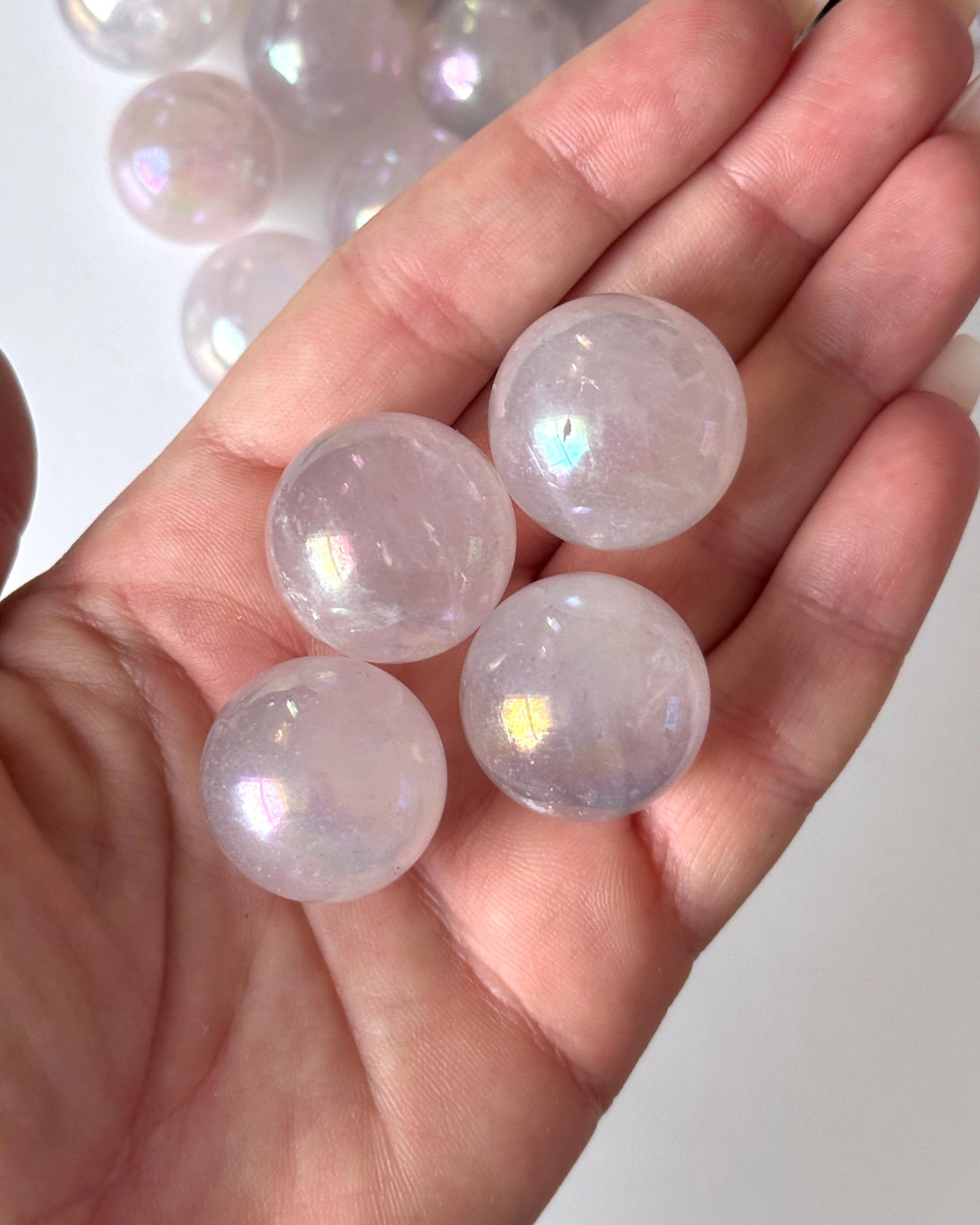 Aura Rose Quartz Sphere 22mm