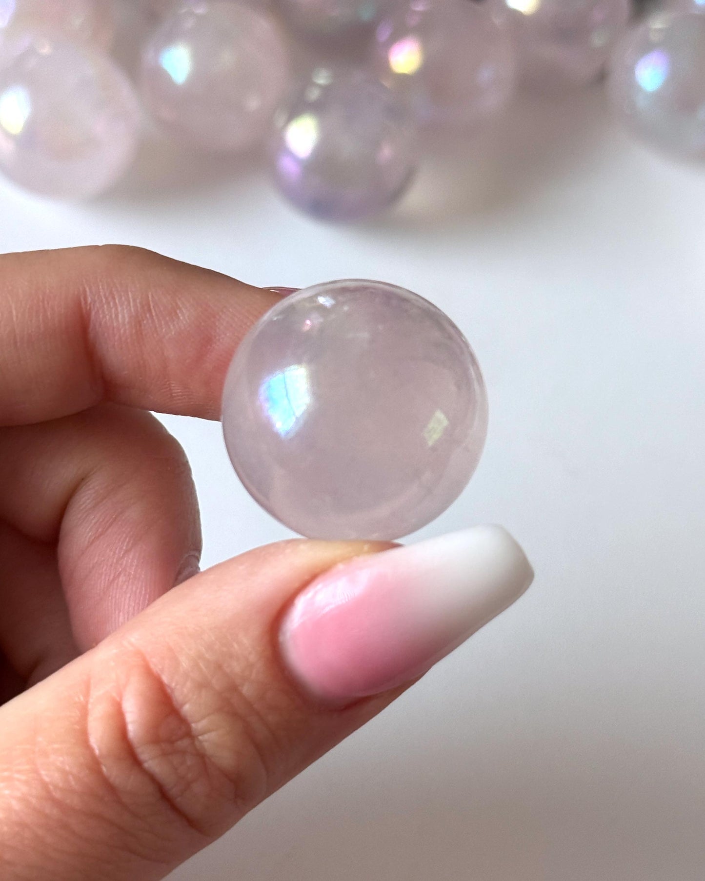 Aura Rose Quartz Sphere 22mm