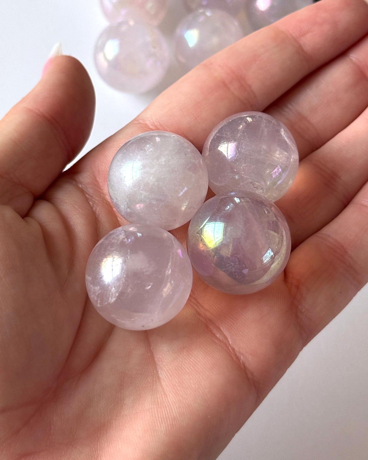 Aura Rose Quartz Sphere 22mm