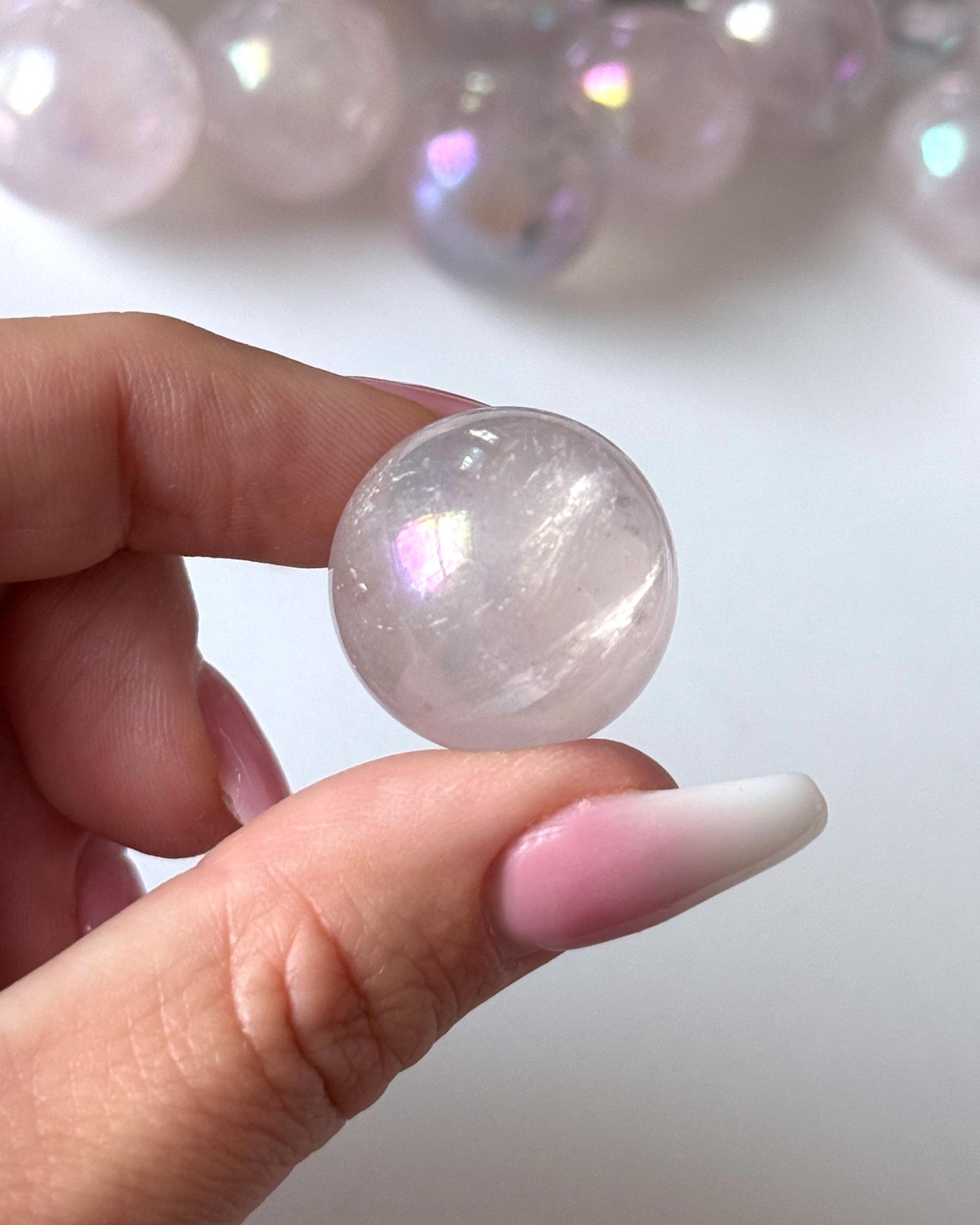 Aura Rose Quartz Sphere 22mm