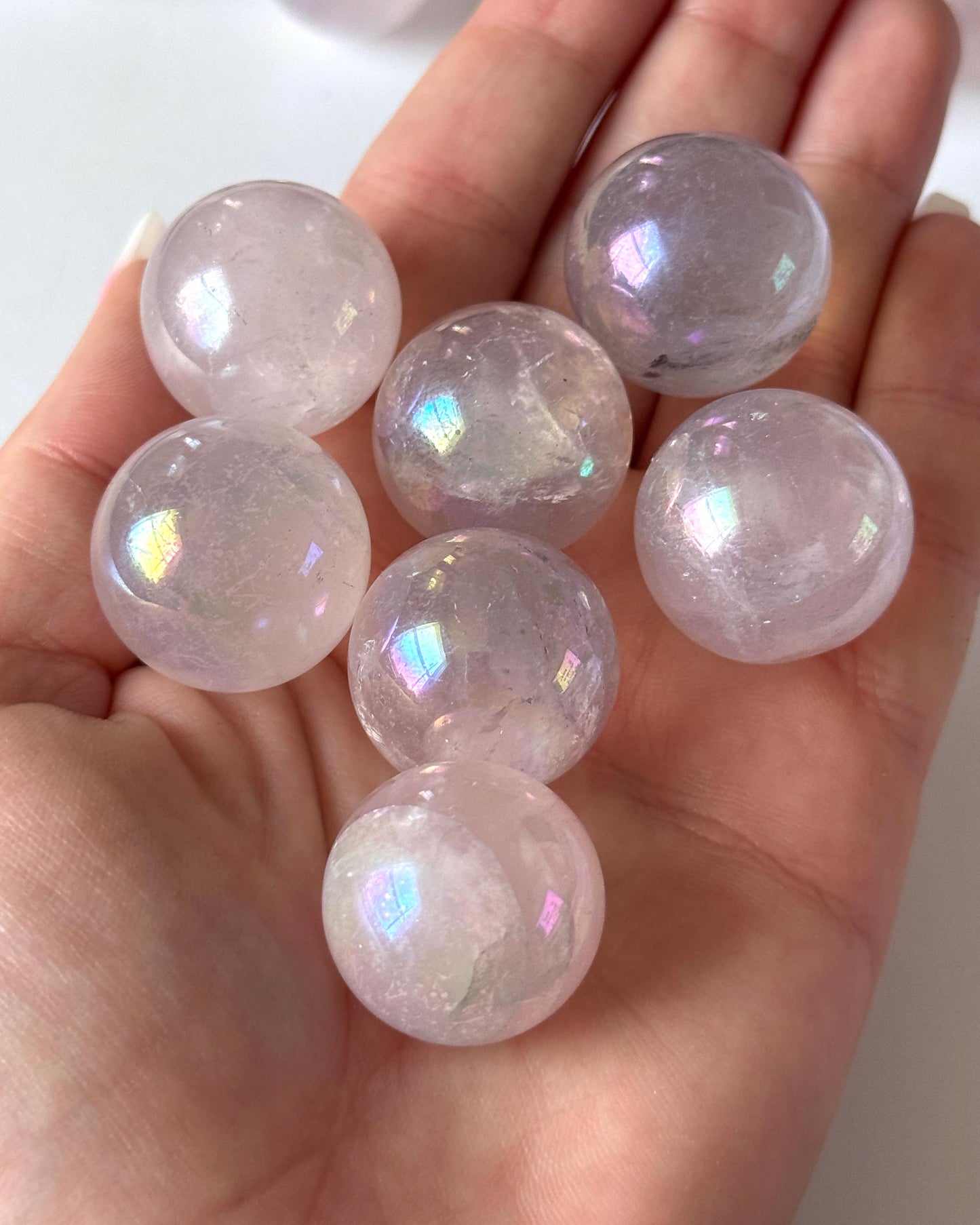Aura Rose Quartz Sphere 22mm