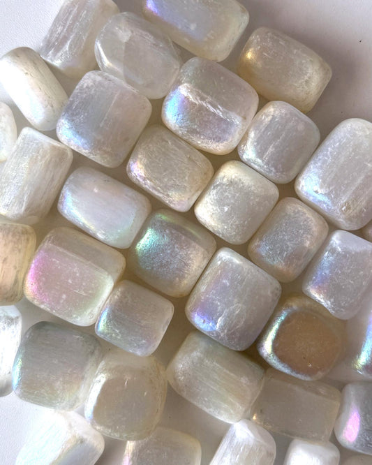 Aura Selenite Tumbled Stone