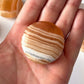 Banded Honey Calcite Round Palm Stone