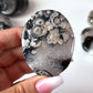 Black Flower Agate Palm Stone