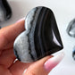 Black Agate Heart Carving