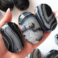 Black Agate Palm Stone
