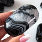 Black Agate Palm Stone