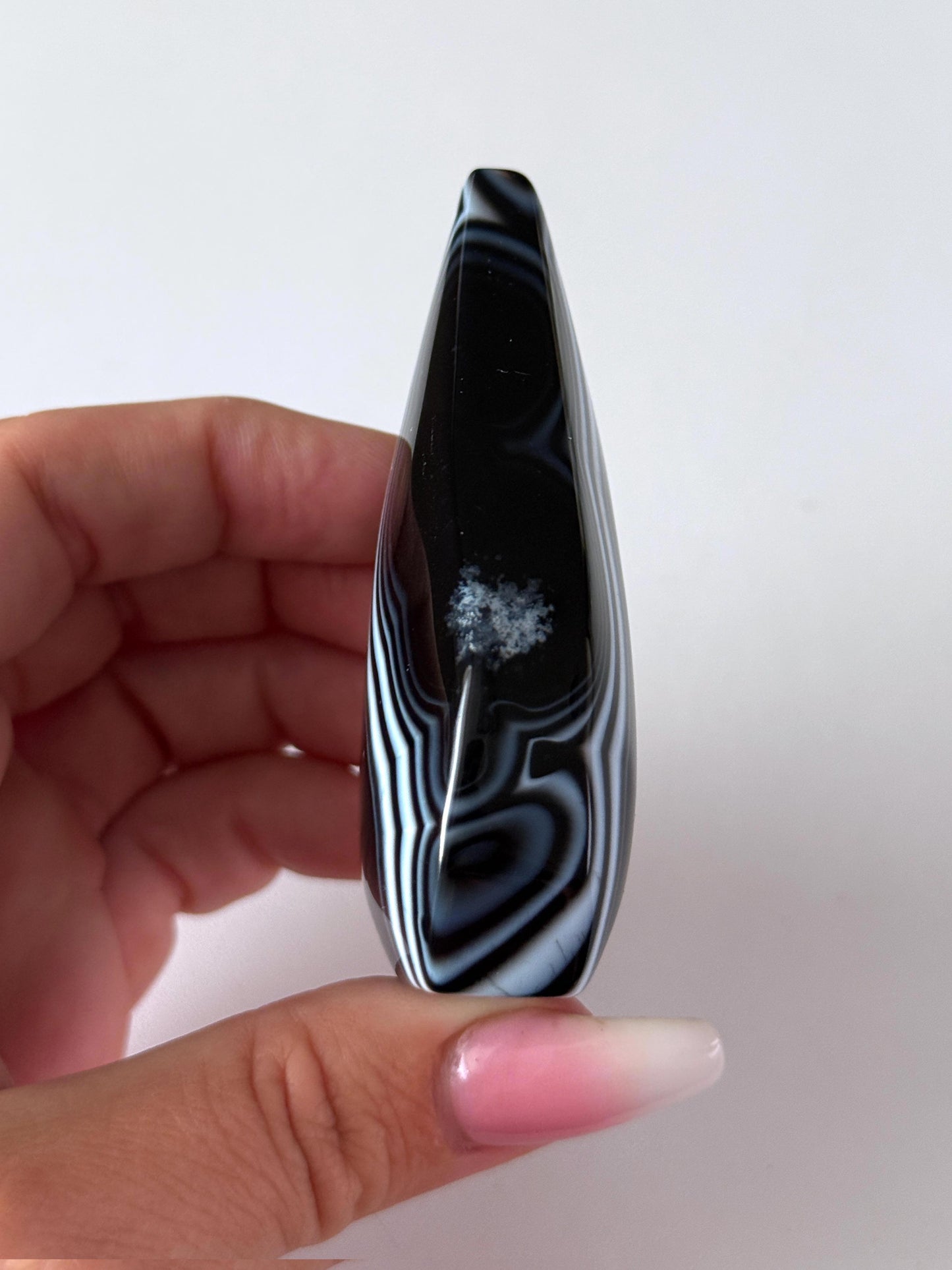 Black Agate Flame Point