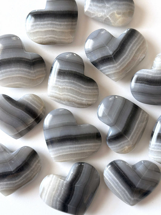 Banded Black Onyx Heart