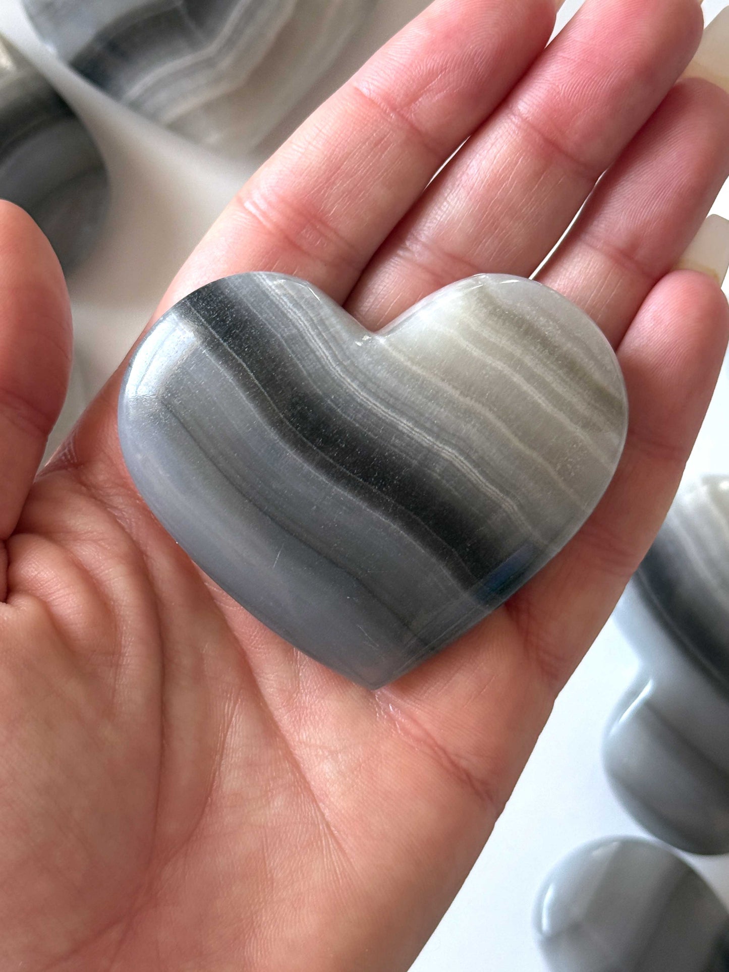 Banded Black Onyx Heart