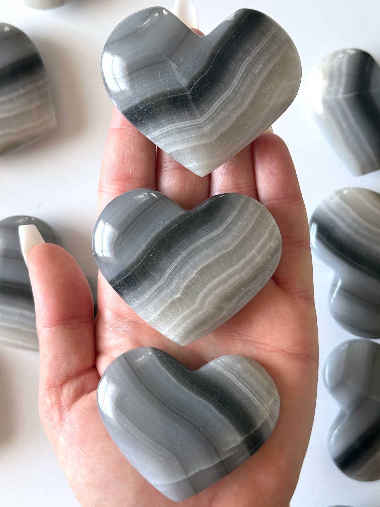 Banded Black Onyx Heart