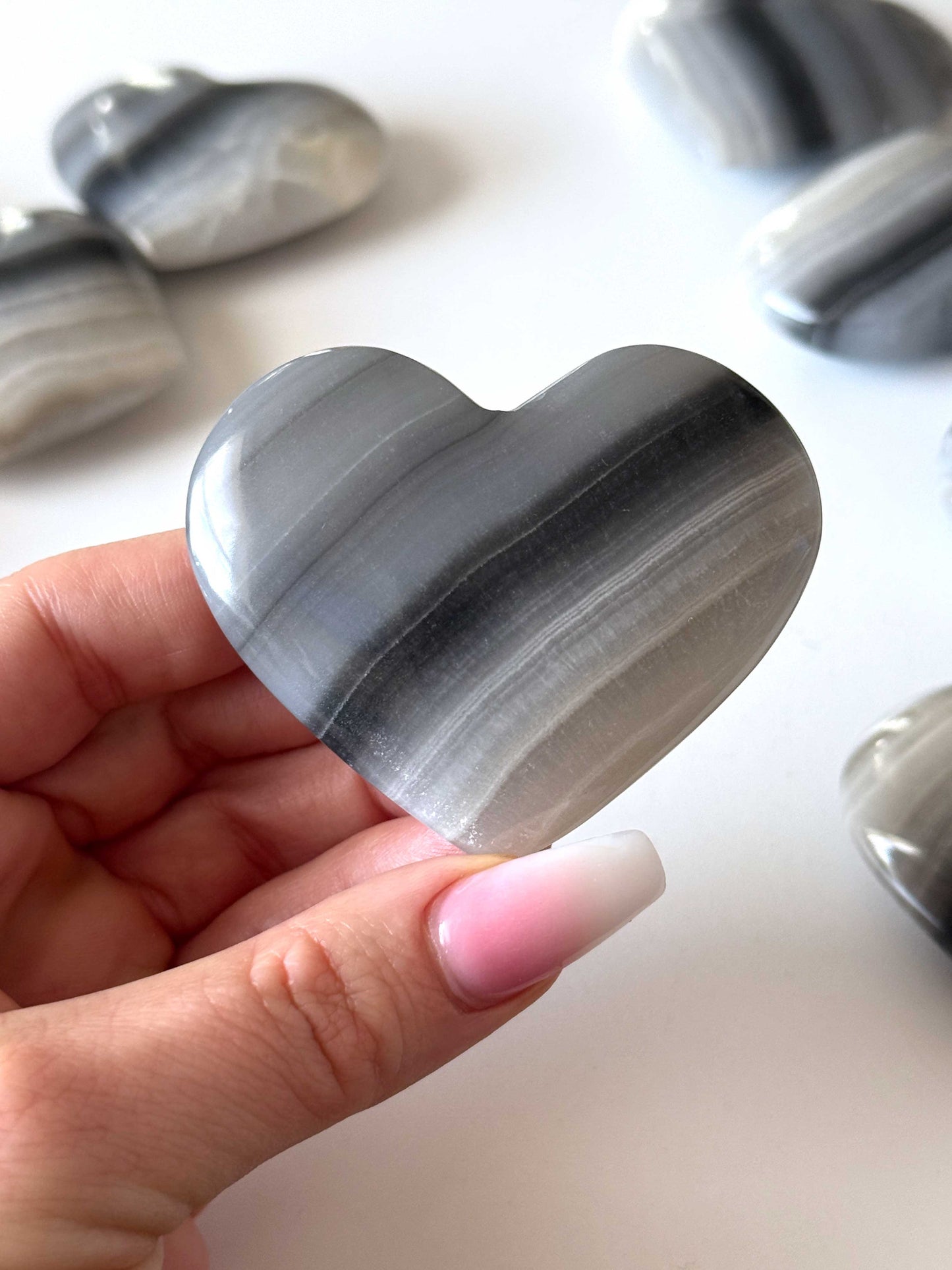 Banded Black Onyx Heart
