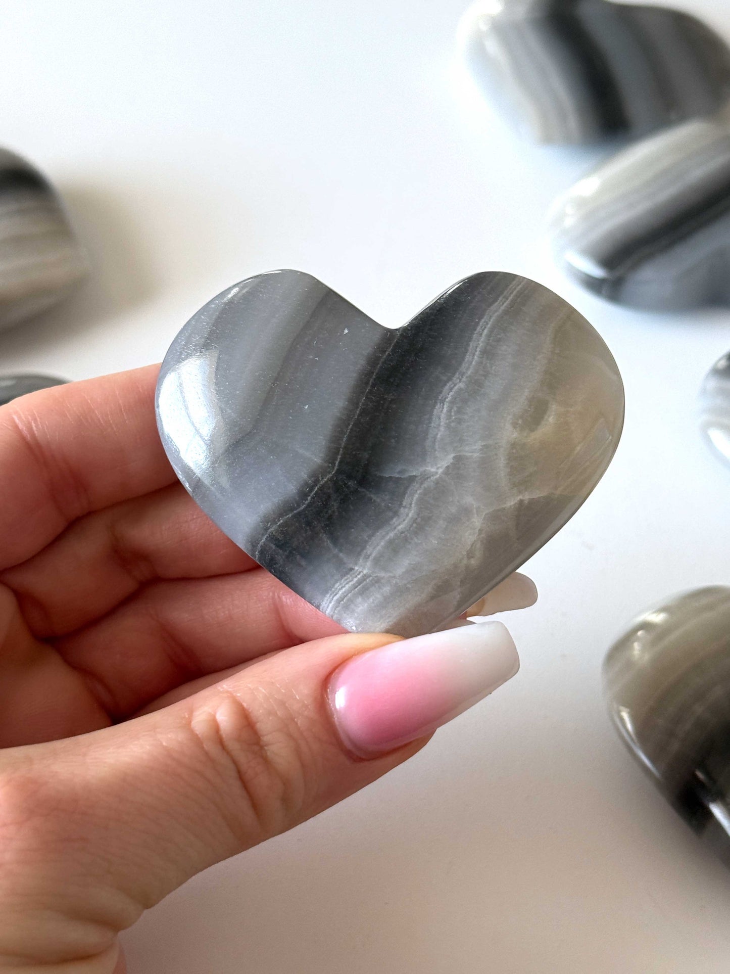 Banded Black Onyx Heart