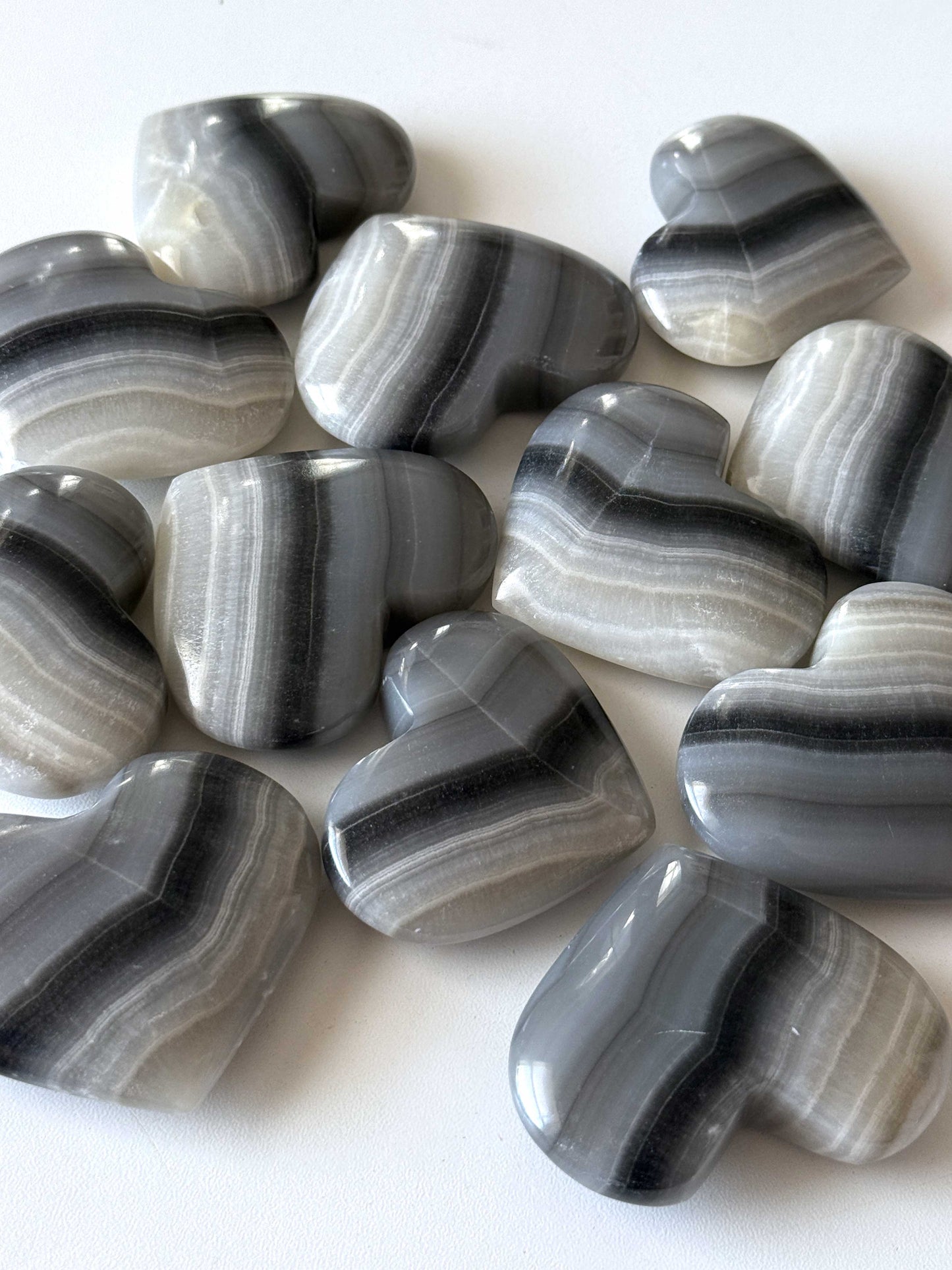 Banded Black Onyx Heart