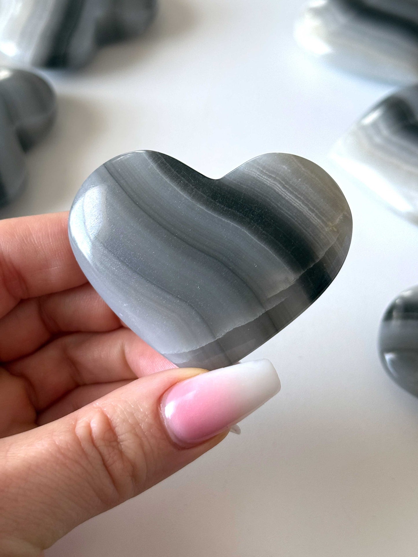 Banded Black Onyx Heart