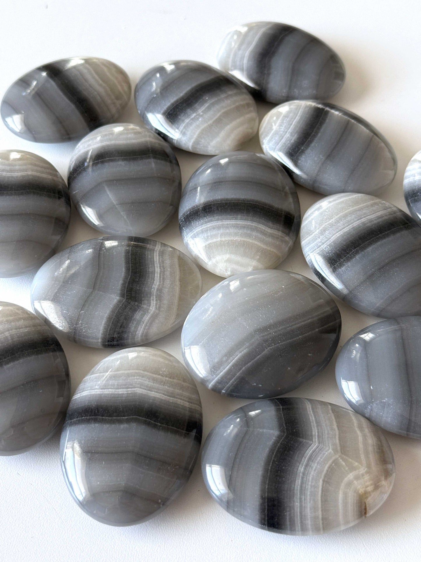 Banded Black Onyx Palm Stone
