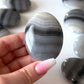 Banded Black Onyx Palm Stone