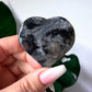 Black Flower Agate Heart