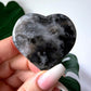 Black Flower Agate Heart
