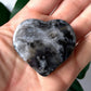 Black Flower Agate Heart
