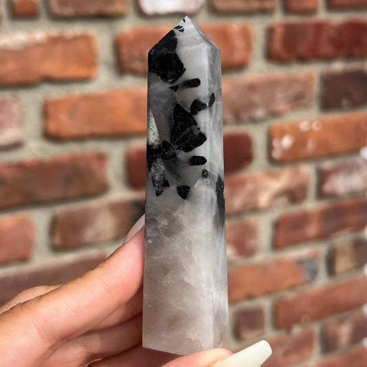 Tourmalinated Quartz Obelisk