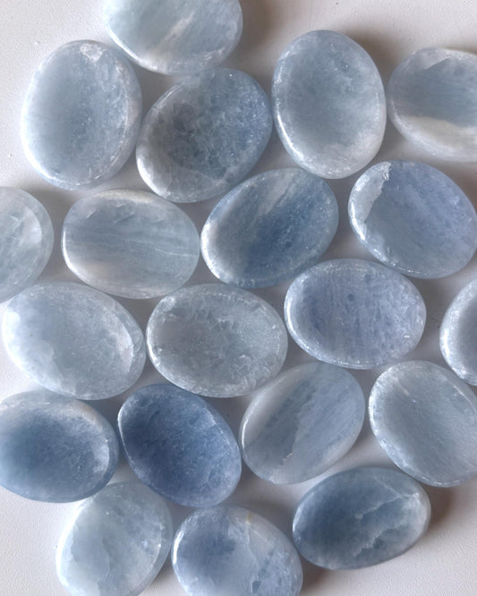Blue Calcite Worry Stone