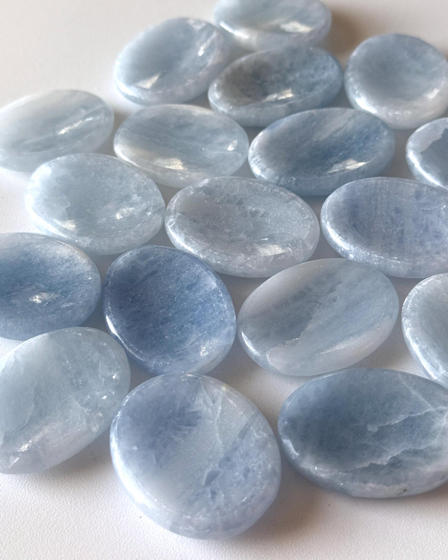 Blue Calcite Worry Stone