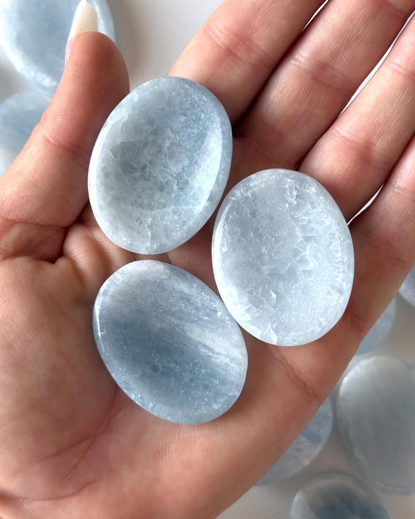 Blue Calcite Worry Stone