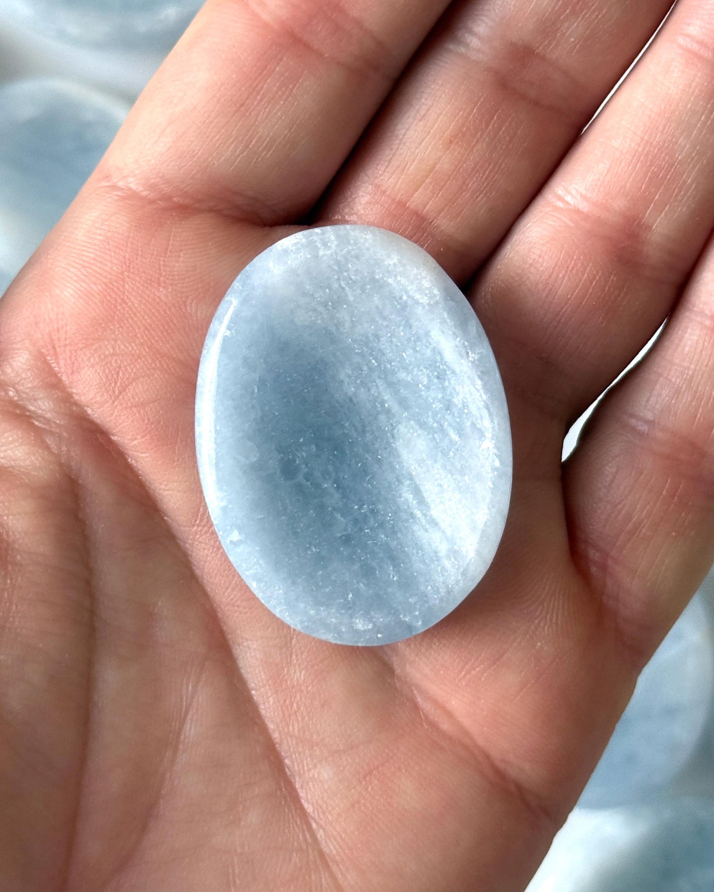 Blue Calcite Worry Stone