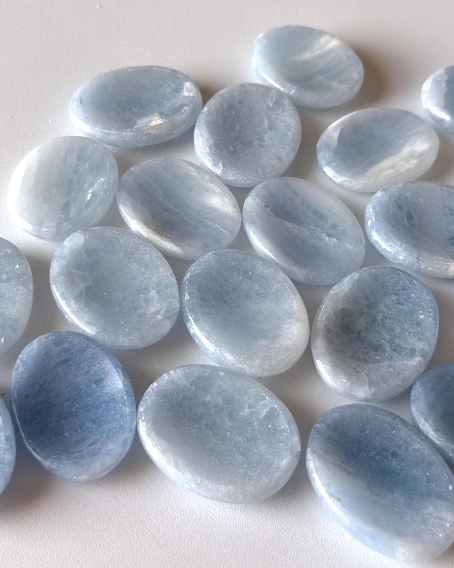 Blue Calcite Worry Stone