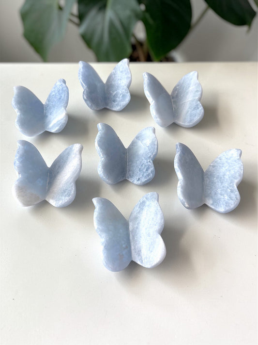 Blue Calcite Floating Butterfly
