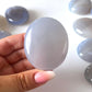 Blue Chalcedony Palm Stone