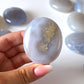 Blue Chalcedony Palm Stone