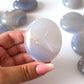 Blue Chalcedony Palm Stone