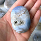 Blue Gold Chalcedony Palm Stone