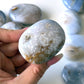 Blue Gold Chalcedony Palm Stone