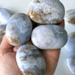 Blue Gold Chalcedony Palm Stone