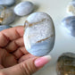 Blue Gold Chalcedony Palm Stone