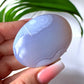 Blue Lace Agate Palm Stone