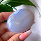 Blue Lace Agate Palm Stone