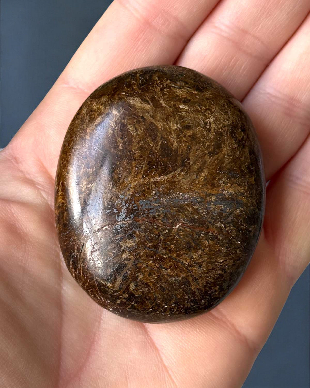 Bronzite with Hematite Palm Stone