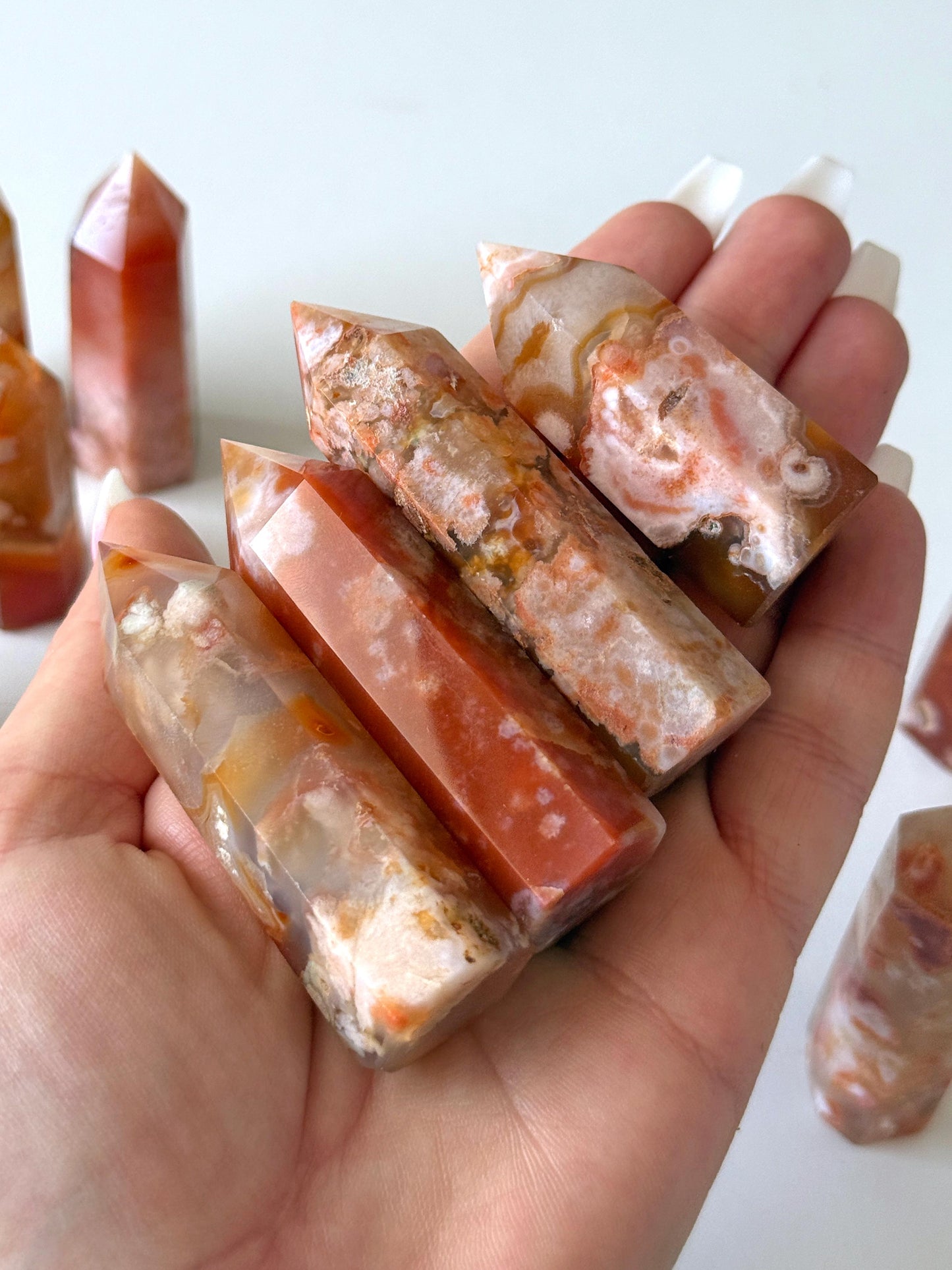 Carnelian Flower Agate Tower