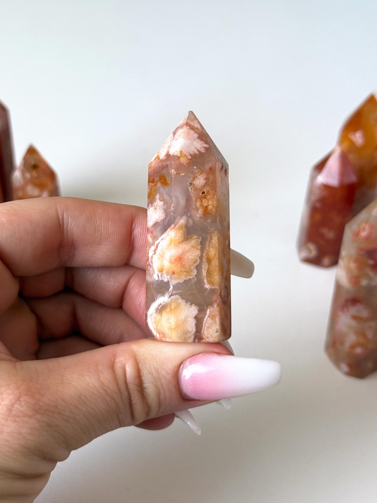Carnelian Flower Agate Tower