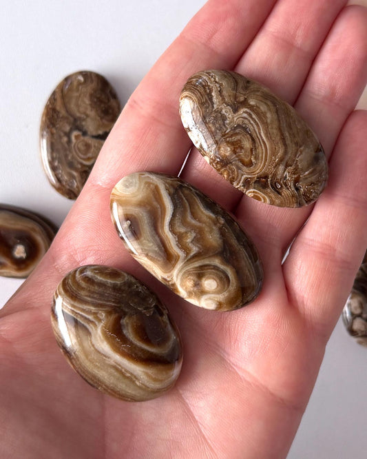 Chocolate Calcite Small Palm Stone