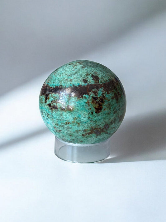 Chrysocolla with Hematite Sphere 47mm